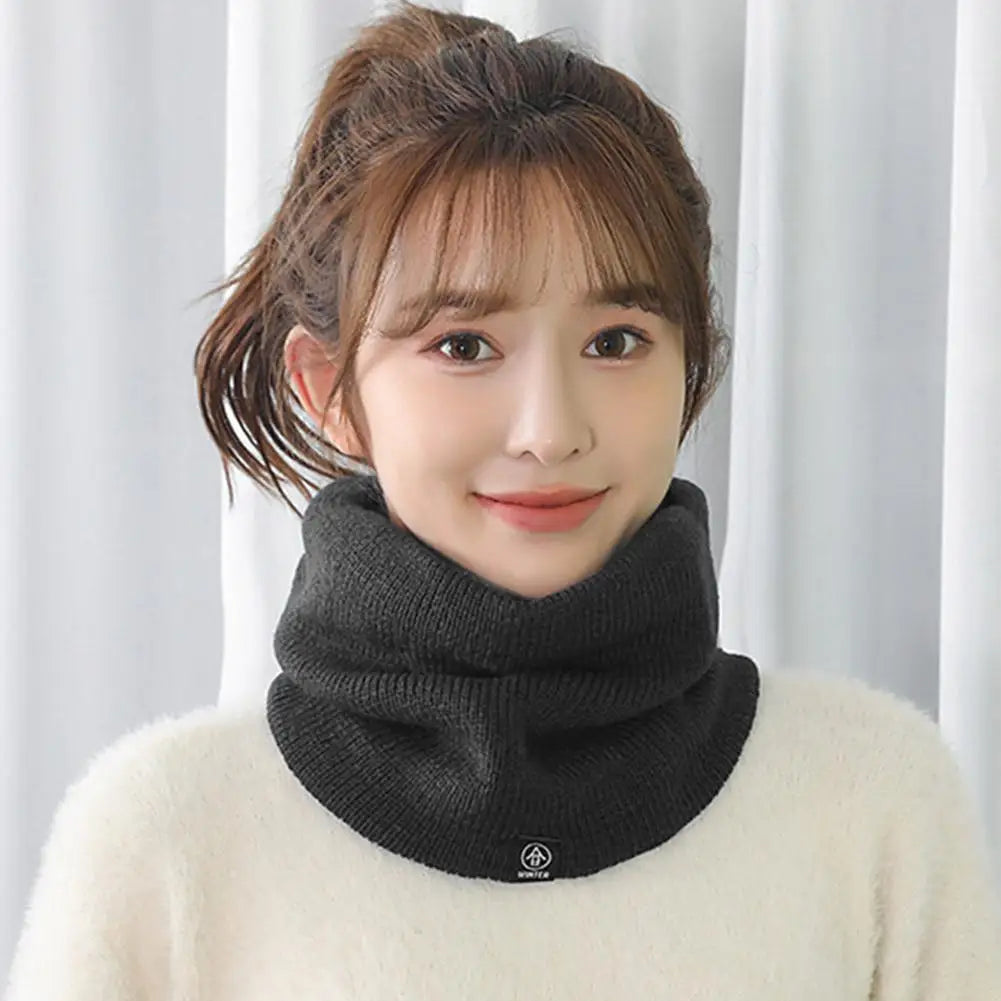 Fashion Women Knitted Scarf Solid Cashmer Like Winter Snood Scarves Lady Warm Wool Fur Thick Unisex Men Neck Scarfs Ring