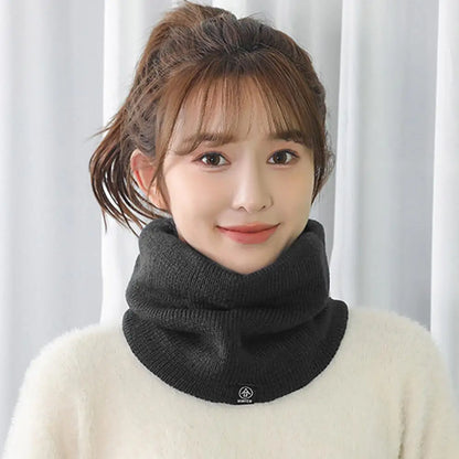 Fashion Women Knitted Scarf Solid Cashmer Like Winter Snood Scarves Lady Warm Wool Fur Thick Unisex Men Neck Scarfs Ring