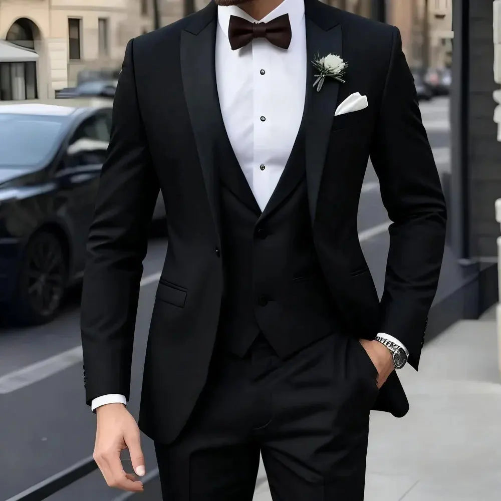 New Business Casual MC Wedding Groom Best Man Dress Jacquard Men&