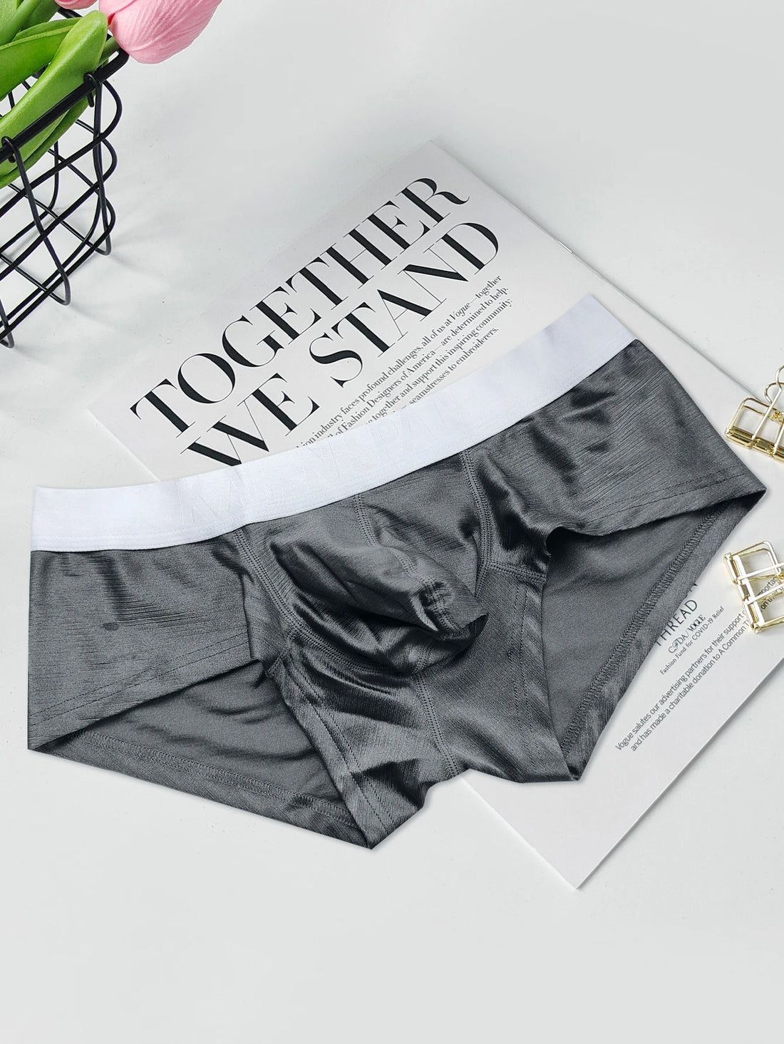 Comfortable Boxer Briefs for Men Youth Pure Color Simple Style Personalized Square Shorts 1pc Flat Angle Underwear for Men