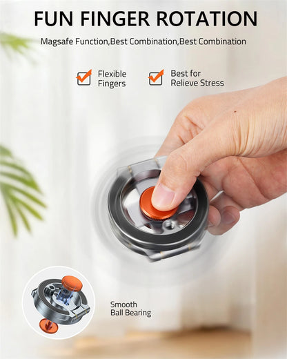 NEW Dual Magnetic Phone Holder with Flexible Spinner Desk &amp; Gym Mount for iPhone 17 16 15 14 Android Magsafe Stress Relief Toy