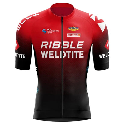 Ribble Weldtite Pro Team Cycling Jersey Set Summer Breathable Bicycle Men&