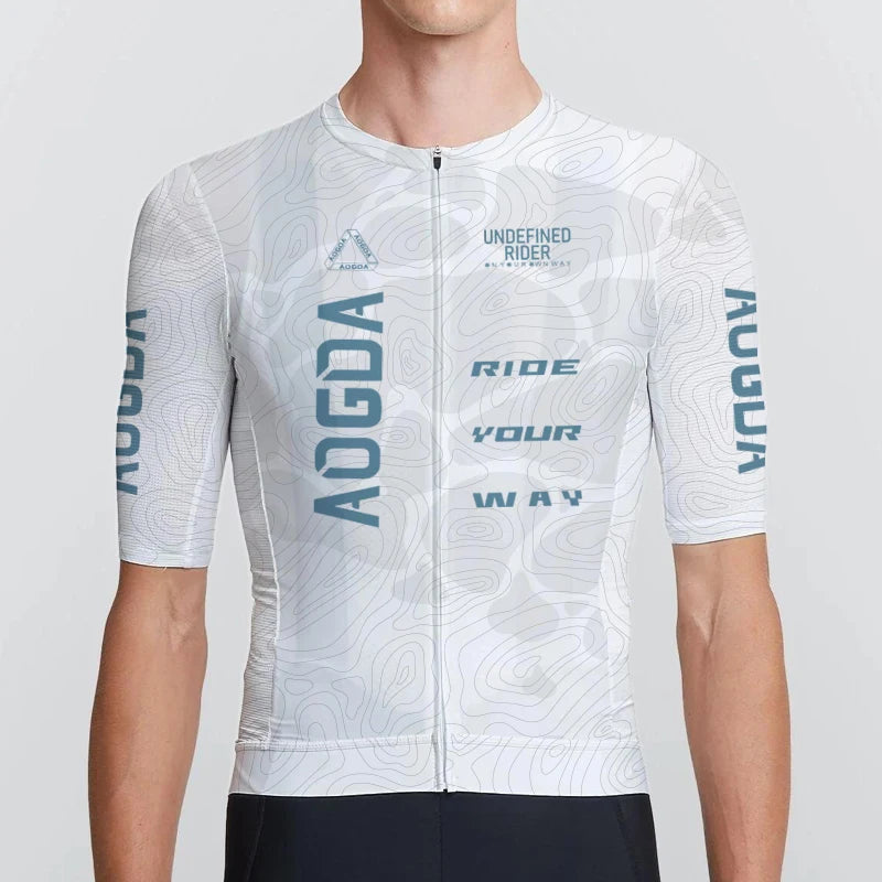 AOGDA Lightweight Aero Cycling Clothing Men,Comfortable Racing Bike Jersey,Pro Team Slim Fit Short Sleeve Cycling Jersey