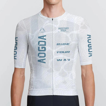 AOGDA Lightweight Aero Cycling Clothing Men,Comfortable Racing Bike Jersey,Pro Team Slim Fit Short Sleeve Cycling Jersey