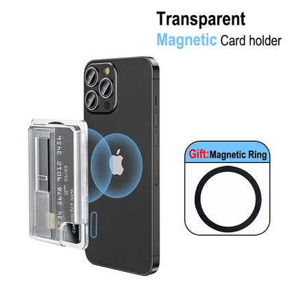 Magnetic Wallet,Compatible with MagSafe Wallet,3-Card Holder,Phone Card Holder For Secure-Grip Finger Loop