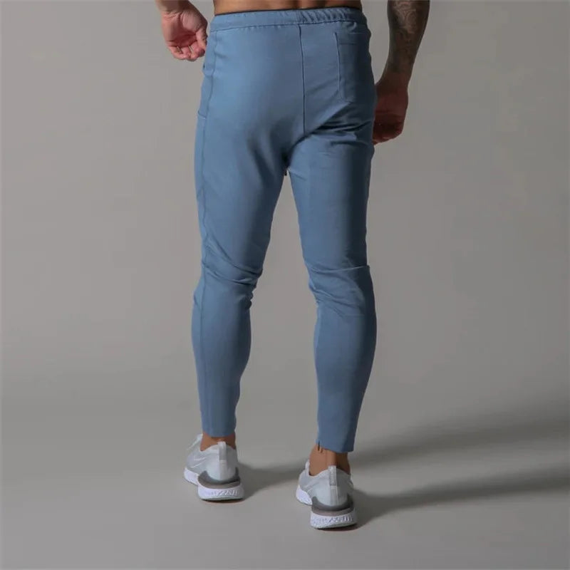 Spring and autumn sports trousers for men, running cotton slim-fitting trousers with ankle zippers, casual sweatpants