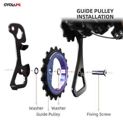 CYCLAMI 18T Bicycle Jockey Wheel Rear Derailleur Ceramic Pulley Bike Guide For AXS RED Road Bike L-TWOO ERX ER9 R9 R7
