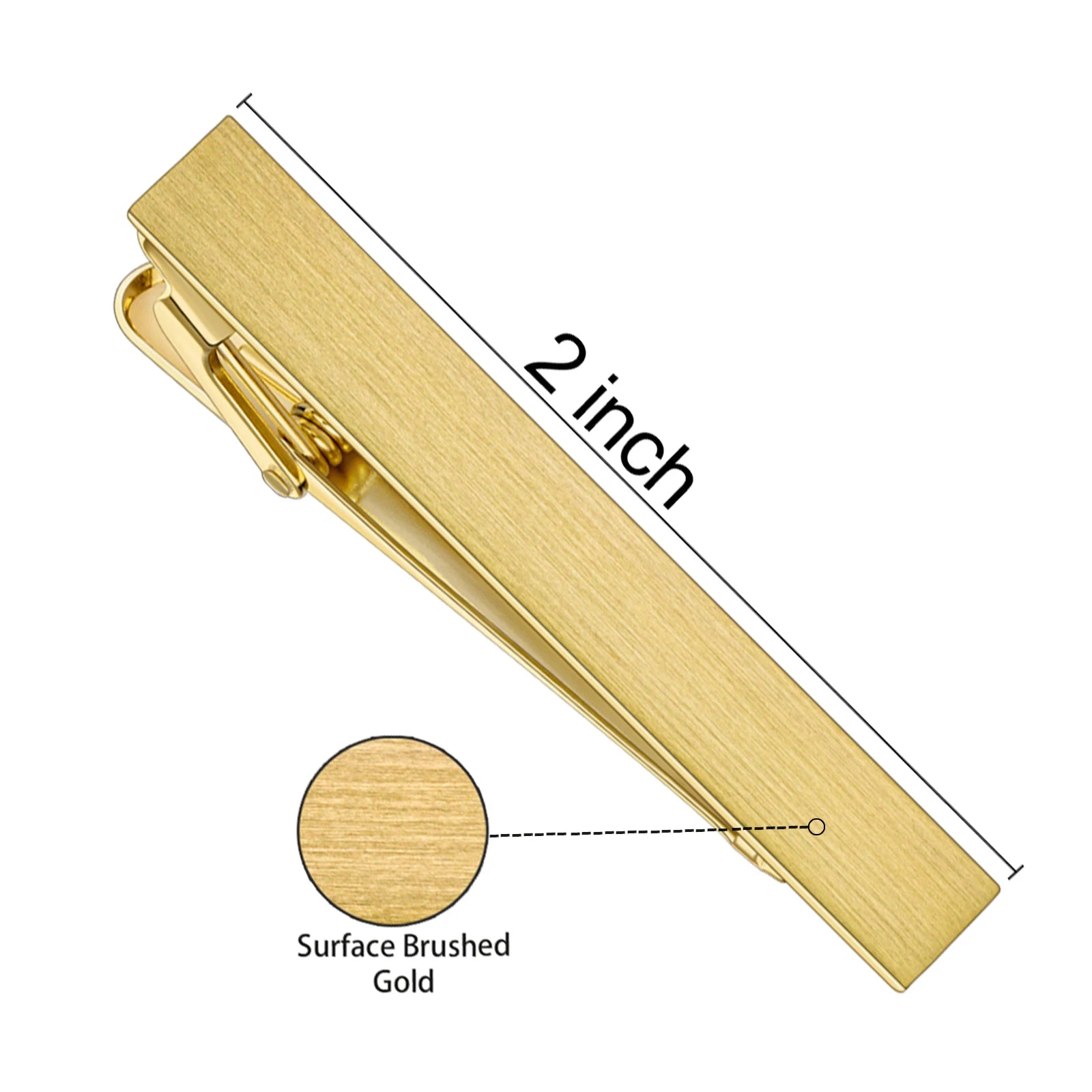 HAWSON Goldren Tie Clip For Men 2/2.2/2.5 inch Classic Copper Tie Bar Business Collar Pin Skiny Necktie Tie Pin Clip for Working