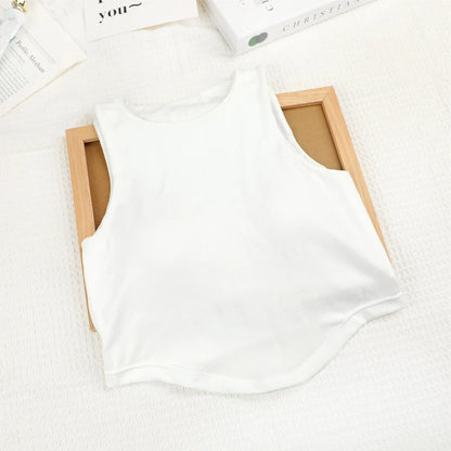Summer Women Tank Tops Solid Color Camisole with padded Bra sexy Off Shoulder O Neck Elastic Tank Top Casual Sport Vest