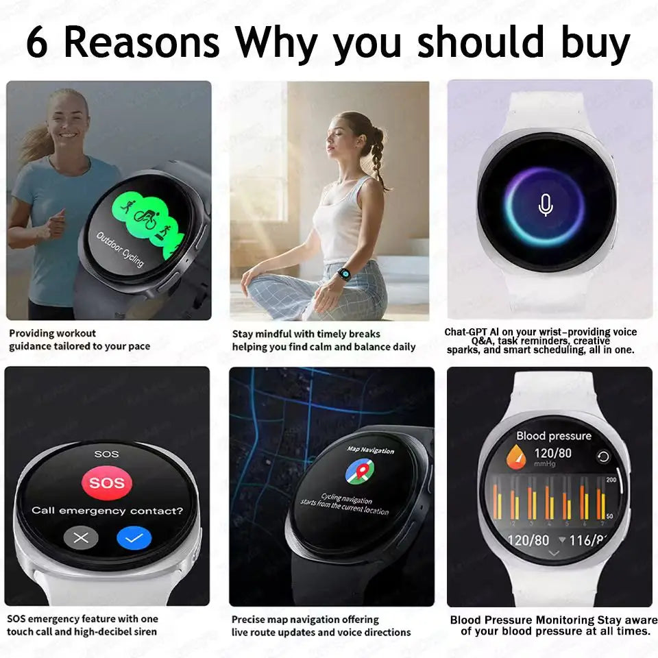 2026 New Watches 8 Mini GPS Track Smart Watch For Men Women Health Sport AMOLED Heart Rate Bluetooth Call Waterproof Smartwatch