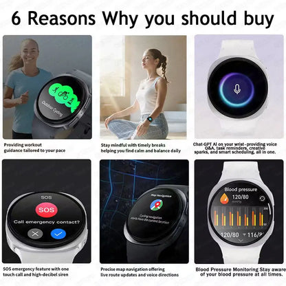 2026 New Watches 8 Mini GPS Track Smart Watch For Men Women Health Sport AMOLED Heart Rate Bluetooth Call Waterproof Smartwatch