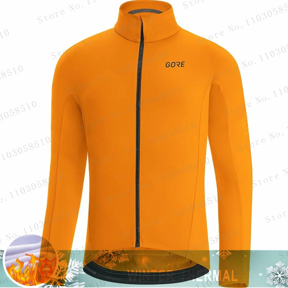 Winter Jacket Thermal Fleece Bicycle Clothes Men&