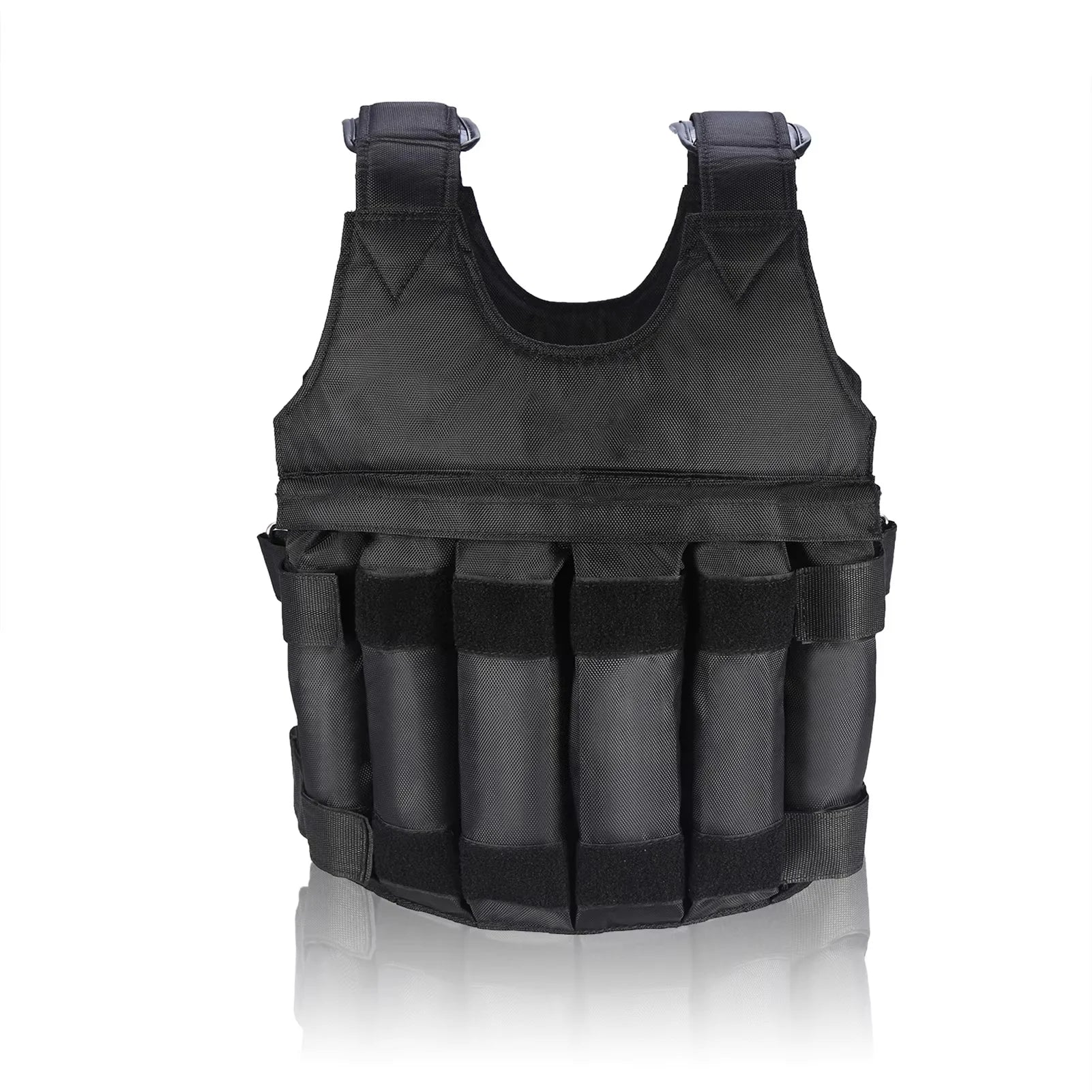 Max.50kg Loading Fitness Weighted Vest with 12 Pouches Training Fitness Jacket Adjustable Fitness Equipment For Boxing Training