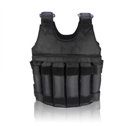 Max.50kg Loading Fitness Weighted Vest with 12 Pouches Training Fitness Jacket Adjustable Fitness Equipment For Boxing Training