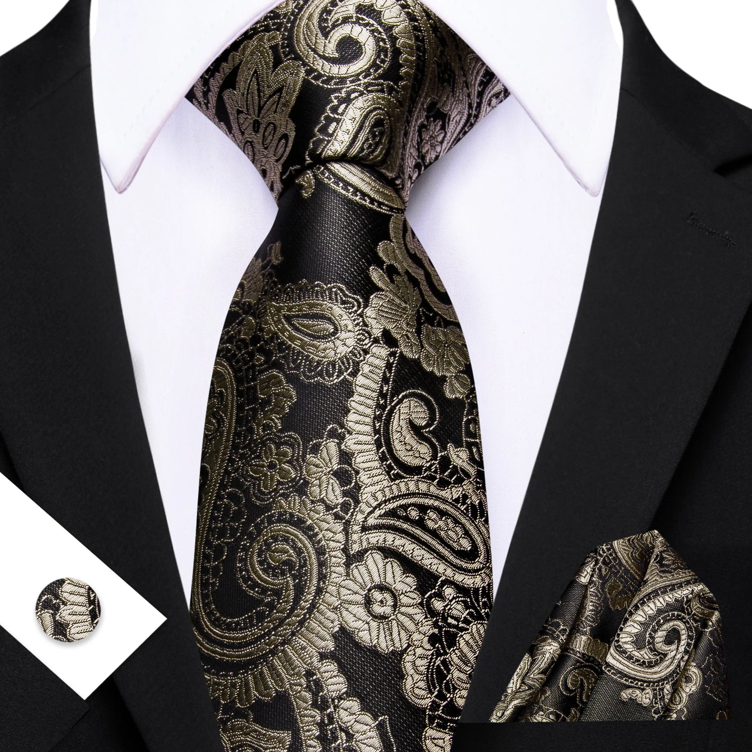 Barry.Wang Jacquard Brown &amp; Gold Men&
