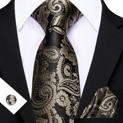 Barry.Wang Jacquard Brown &amp; Gold Men&