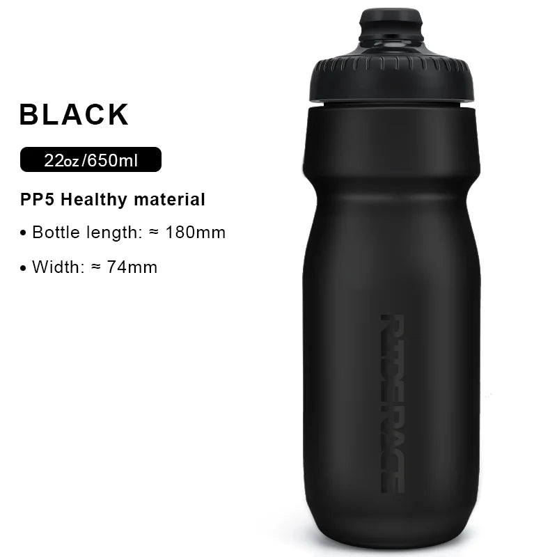 RIDERACE Sports Water Bottle 550ML 650ML PP5 Ultra-Light Outdoor Running Cycling Squeeze Mug Bicycle Kettle Portable Bike Cup