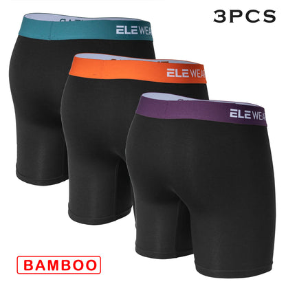 3 pcs Bamboo Men Underwear Boxers With Opening Breathable Boxershorts Men&