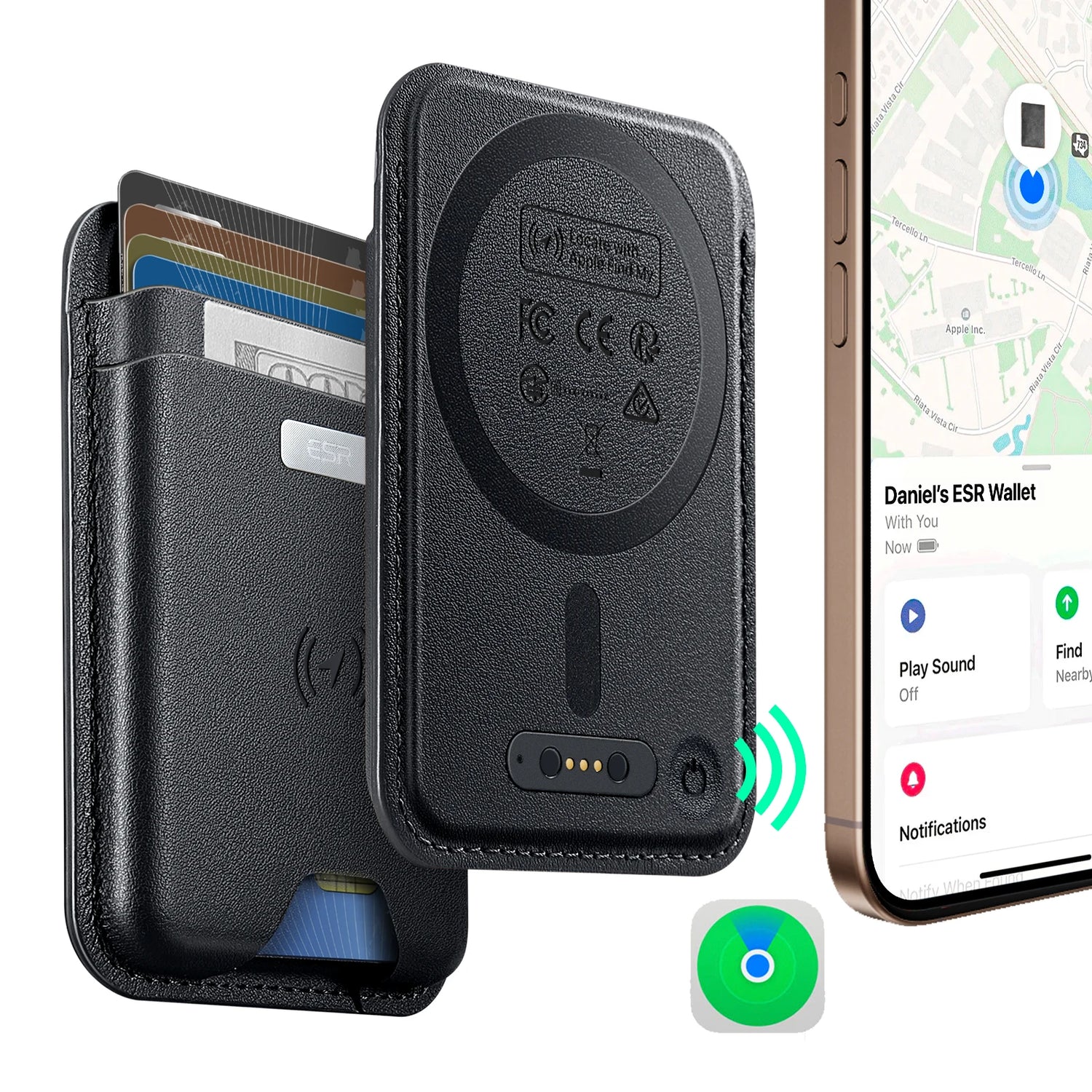 ESR for MagSafe Wallet with Find My Functionality 5 Cards Holder Strong Magnetic Wallet for iPhone 16/15/14/13/12 Series