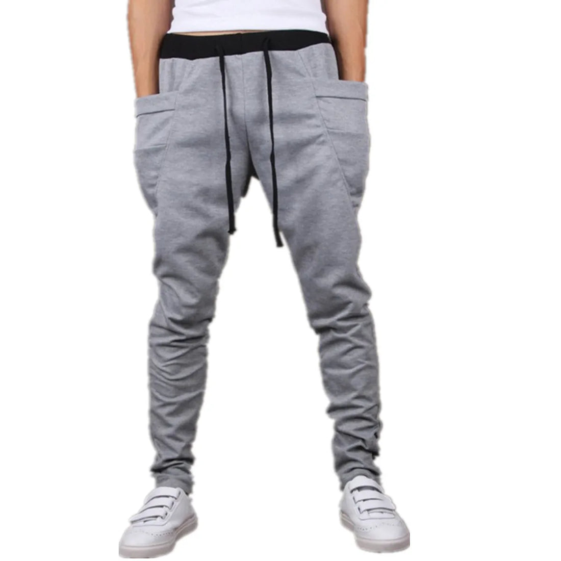Men Joggers  2024 Big Pocket Hip Hop Trousers Men&