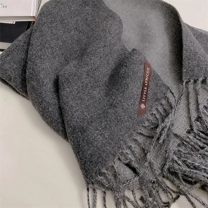 Winter Solid Color Cashmere Like Blanket Women Scarf Designer Thick Warm Pashmina Shawl Wraps With Tassel Poncho Stoles Echarpe