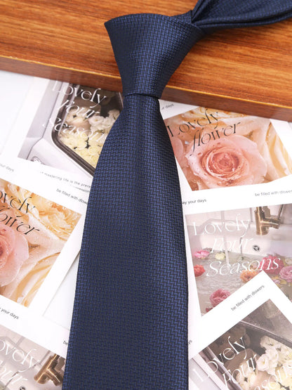 Brand Classic Black Red Solid Stripes 8 cm Polyester Tie For Men Suit Accessories Wedding Gravatas Fit Workplace Birthday Gift