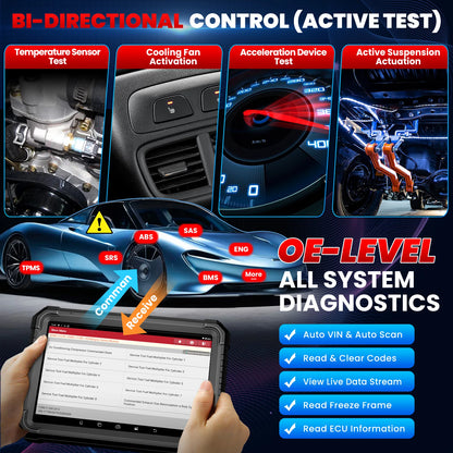 LAUNCH X431 PRO3S+ ELITE Bidirectional Scan Tool J2534 Program All System Diagnostic Scanner Topology All Service Online Coding