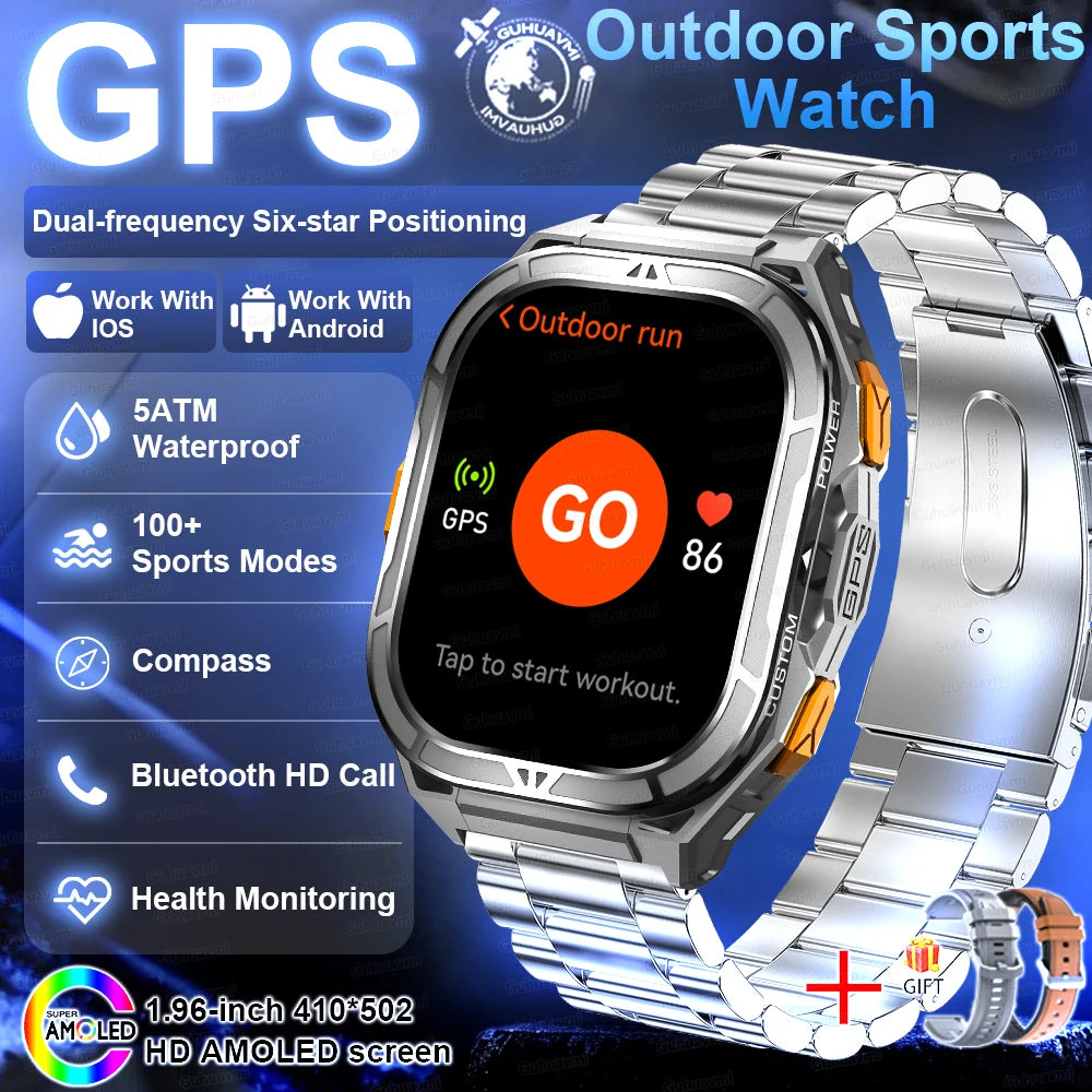 Outdoor TREX3 Smartwatch GPS 10ATM Waterproof Compass Altimeter 530mAh Battery Bluetooth Call Men Sports Smart Watch GUHUAVMI