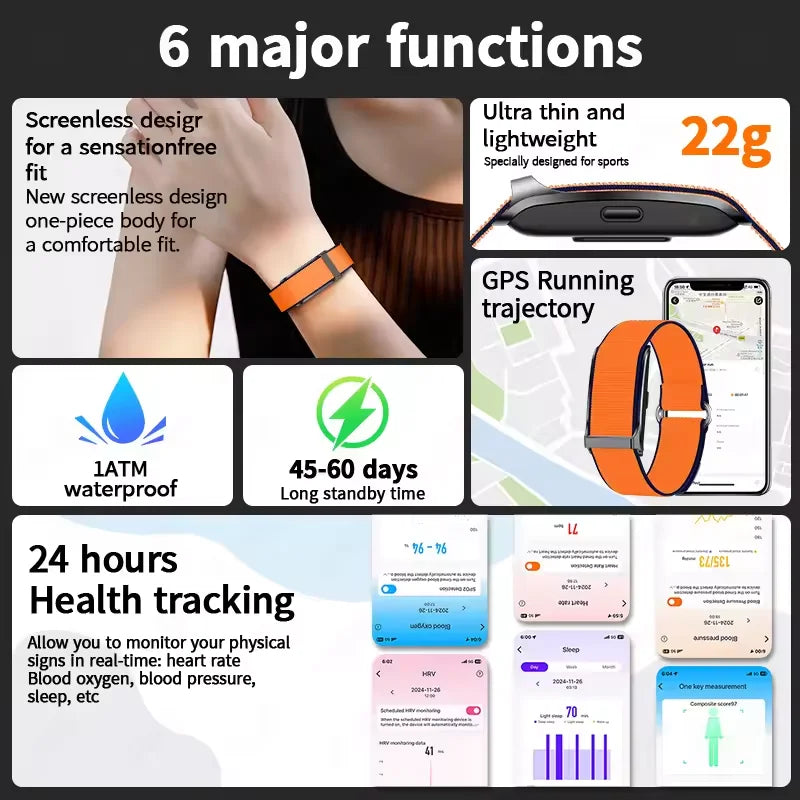 No Screen Smart Watch Men 2025 New Smart Band Women Heart Rate Sleep Smartwatch Waterproof Bracelet Sport Fitness Tracker