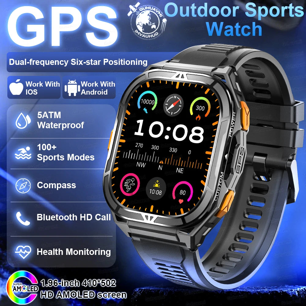 Outdoor TREX3 Smartwatch GPS 10ATM Waterproof Compass Altimeter 530mAh Battery Bluetooth Call Men Sports Smart Watch GUHUAVMI