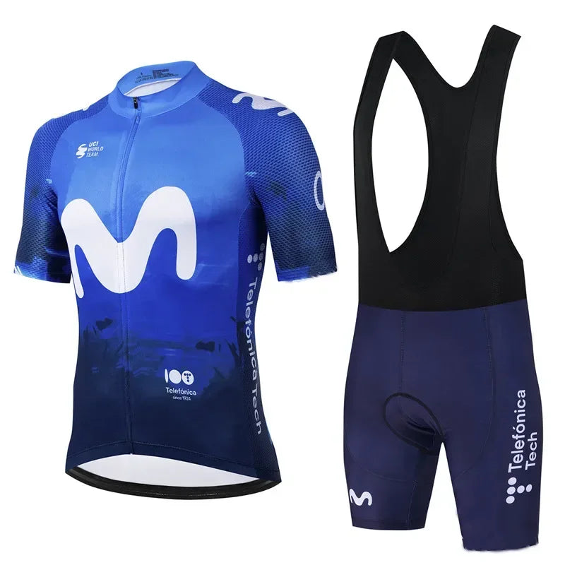 Movistar Pro Team Summer Cycling Jersey Suit Men&