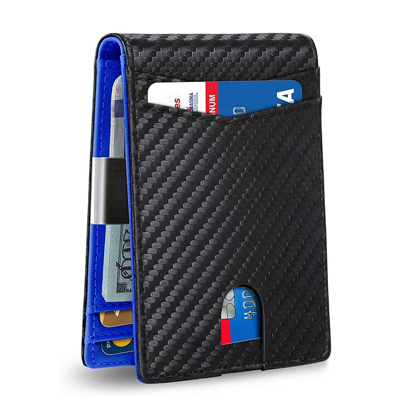 Rfid Carbon Fiber Luxury Men Wallets Money Bag Slim Thin Man Card Holder Wallet for Men Small Short Purse Male Vallet Billfold