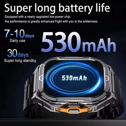 2025 NEW TANK X5 Smartwatch 5ATM Waterproof GPS Dual-Frequency tracking 1.96" AMOLED 530mAh Compass 170+ Sports Fitness Tracker