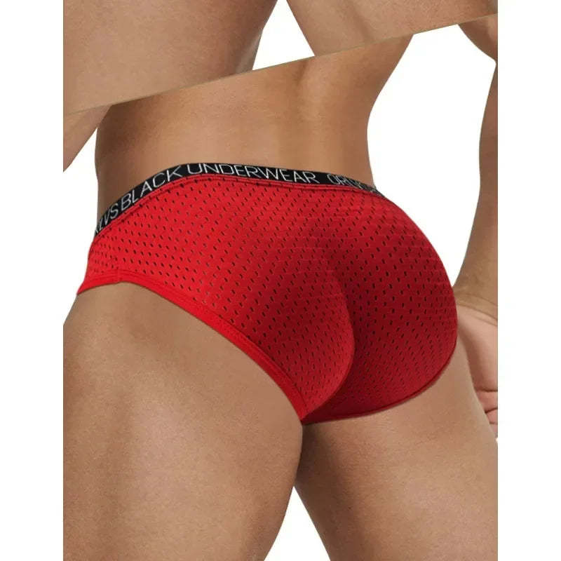 New sports fitness briefs, panties, mesh breathable triangle shorts