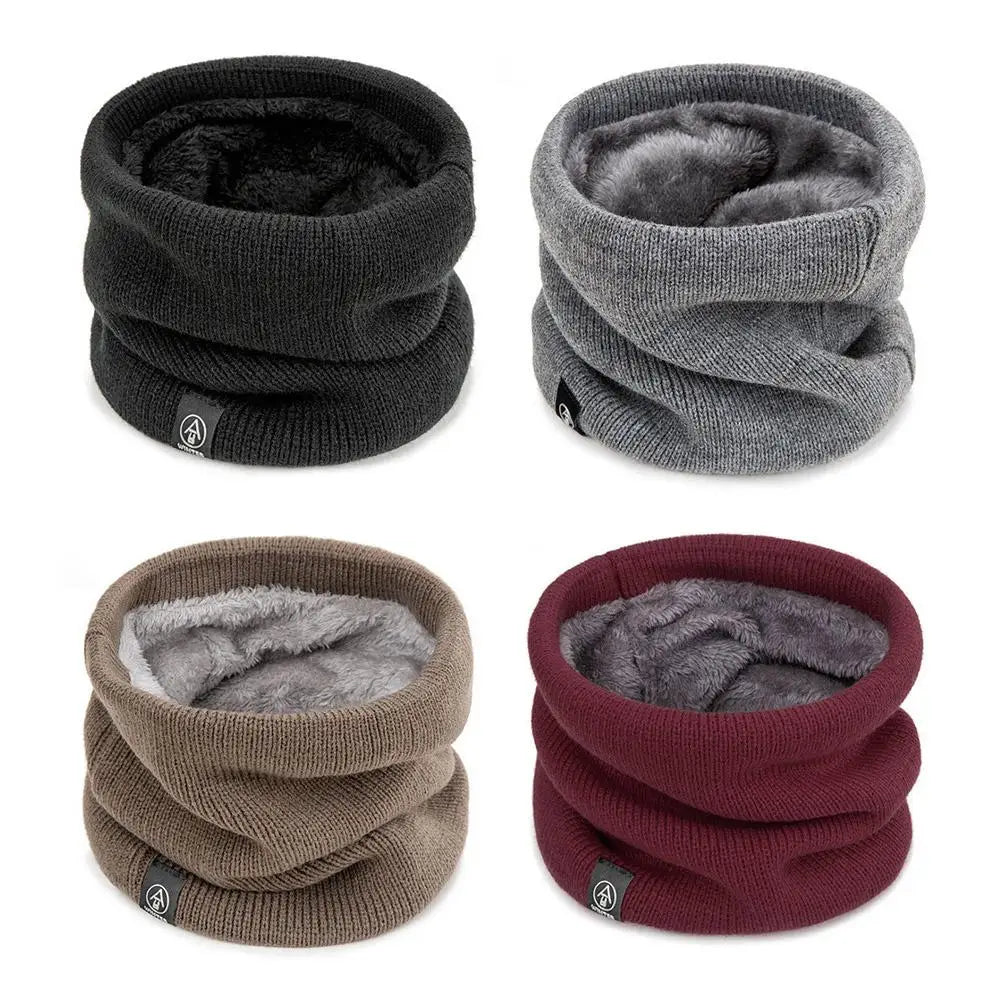 Fashion Women Knitted Scarf Solid Cashmer Like Winter Snood Scarves Lady Warm Wool Fur Thick Unisex Men Neck Scarfs Ring