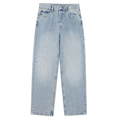 Jeans For Women 2024 Denim Solid Loose Zipper Fly Female Hole Trouser Pockets Wild Basic Commute Woman Wide Leg Long Pant