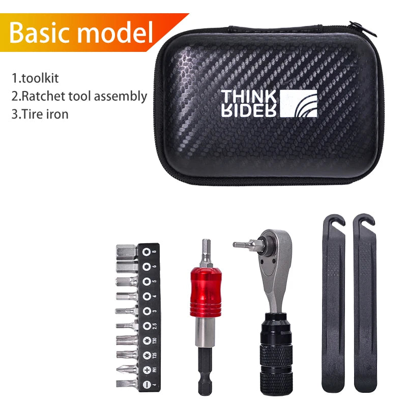 ThinkRider Bicycle Portable Tools Repair Bags Set Multipurpose Bike Toolkit MTB Road Bike Storage Capsule Kit Cycling