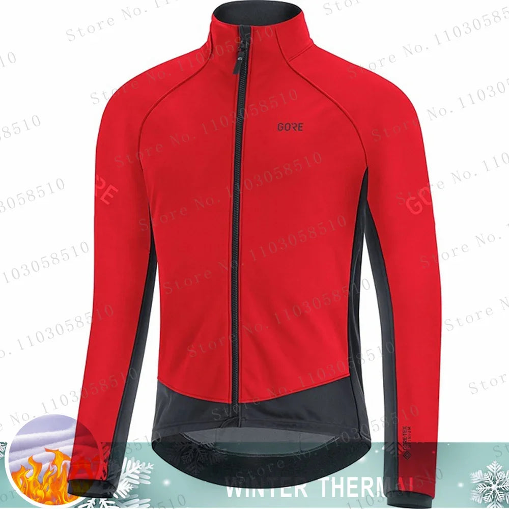 Winter Jacket Thermal Fleece Bicycle Clothes Men&