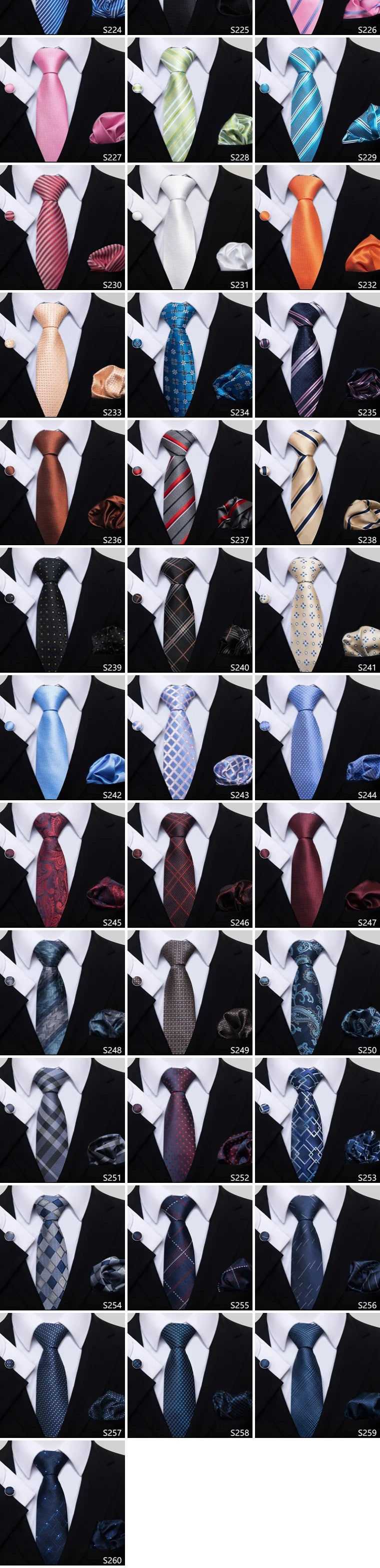 Men`s Tie Red Plaid print Jacquard Woven Tie Hanky Cufflinks Sets For Formal Wedding Business Party Free Postage