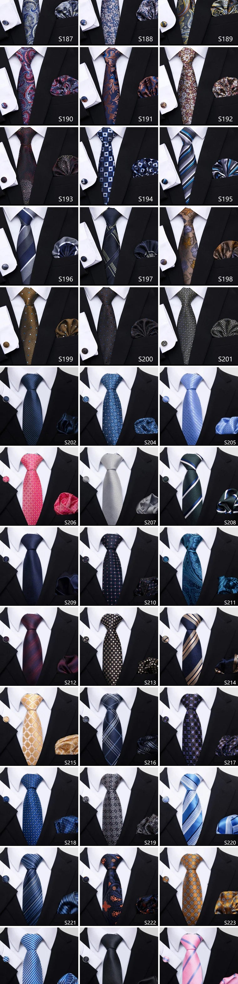 Men`s Tie Red Plaid print Jacquard Woven Tie Hanky Cufflinks Sets For Formal Wedding Business Party Free Postage