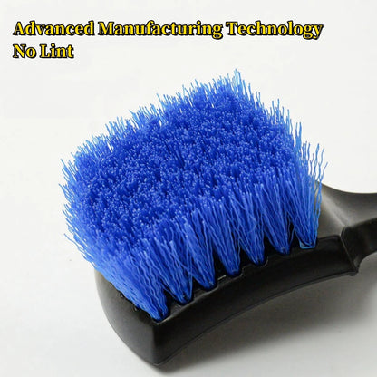Car Tire Brush Black Bristled Wheel Hub Cleaning Brush Multifunctional Wheel Hub Steel Ring Foot Pad Fabric Cleaning Brush