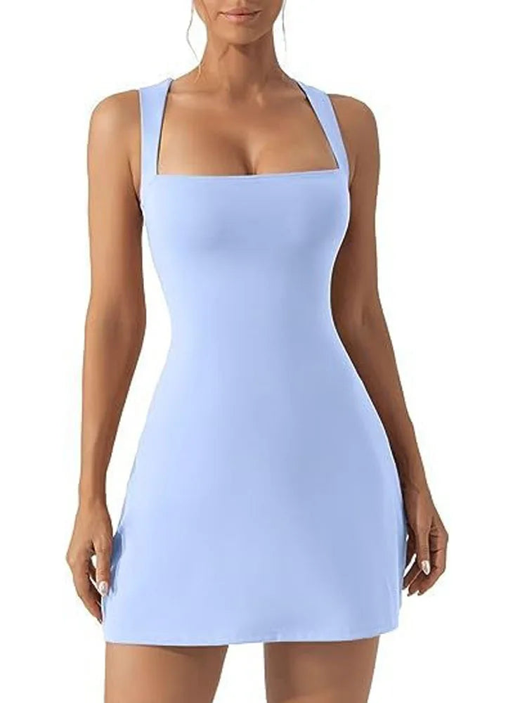 2025 New Fashion Sexy Slim Fit Party Strap Dress Summer Y2k Solid Color Mini Slip Dress Elegant Sleeveless Evening Dresses