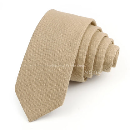 Mens Ties 6cm Classic Cotton Handmade Skinny Neck Ties For Men Soild Color Narrow Collar Slim Orange Grey Blue Tie Casual Tie