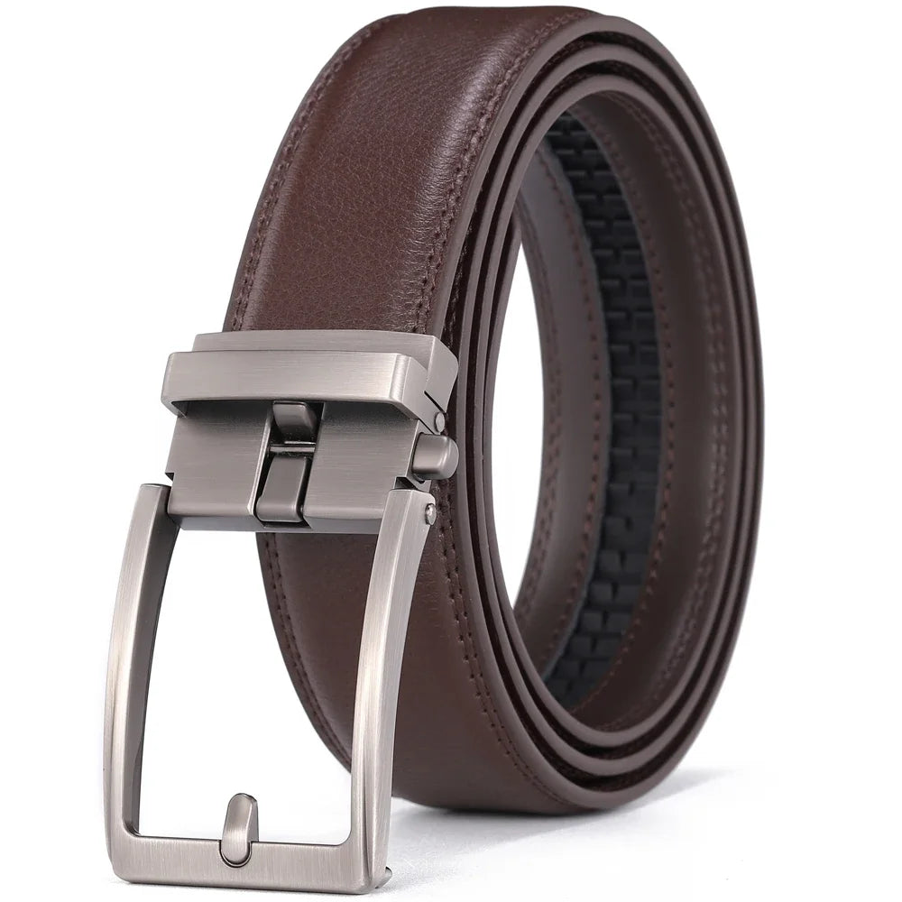 Unisex Click Belts for Men Luxury Brand Designer Fashion Automatic Buckle Genuine Leather Men&