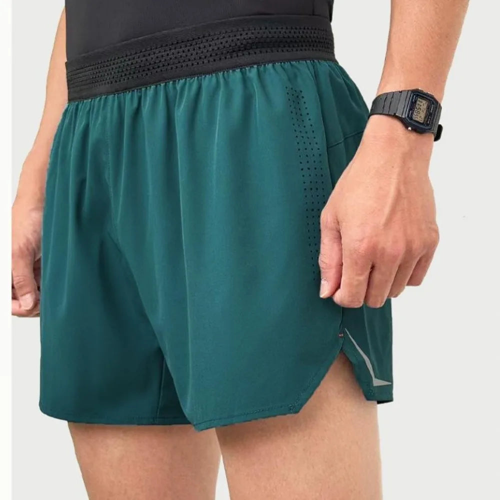 New Comb-woven Double-layer Running Shorts Men&