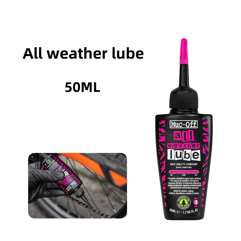 Muc-Off Bicycle Chain Lube 50ML Wet Dry All Weather Wax Formula Smooth Shifting Reduces Friction Road Bike Lubricant