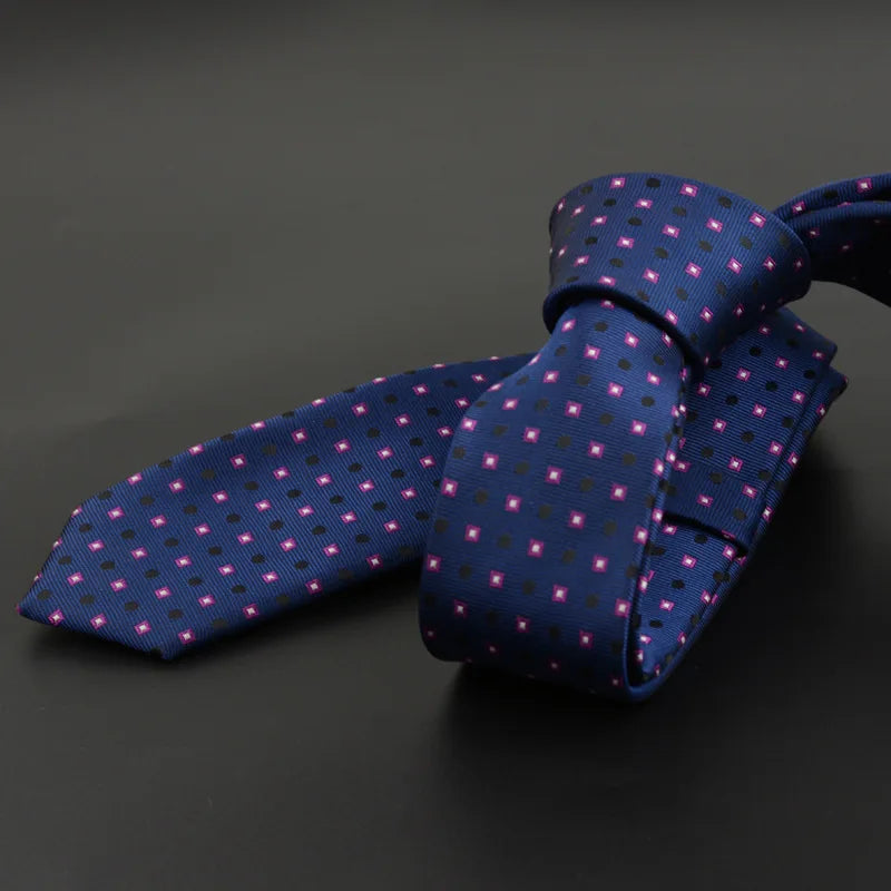 5cm Width Mens Ties New Fashion Plaid Neckties Corbatas Gravata Jacquard Woven Slim Tie Business Wedding Stripe Neck Tie For Men