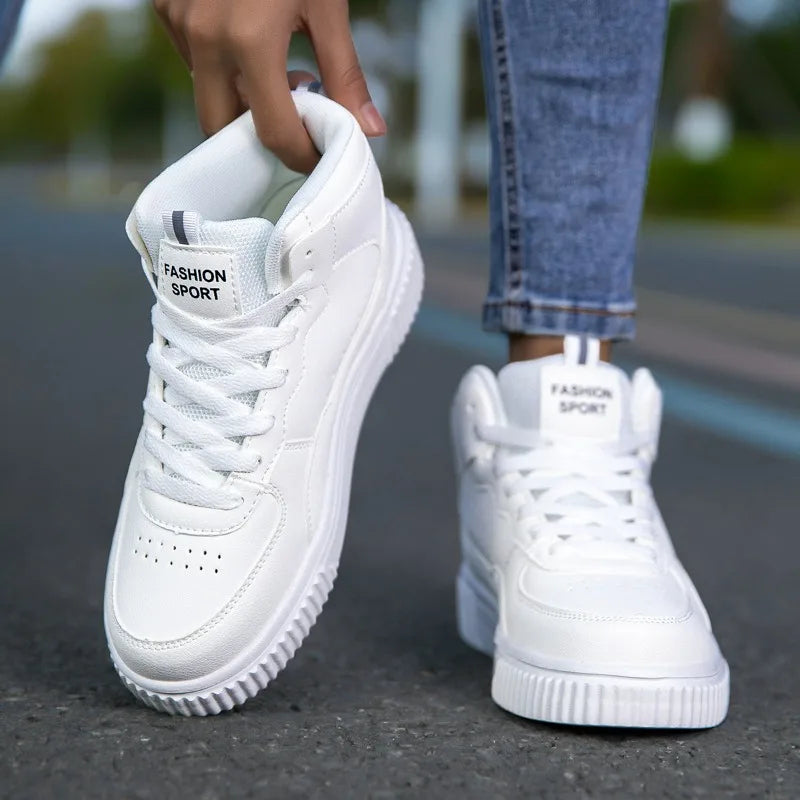 YRZL Women Shoes Skateboarding Shoes for Men Sneakers High Top Lightweight White Black Sports Running Outdoor Casual Shoes Men