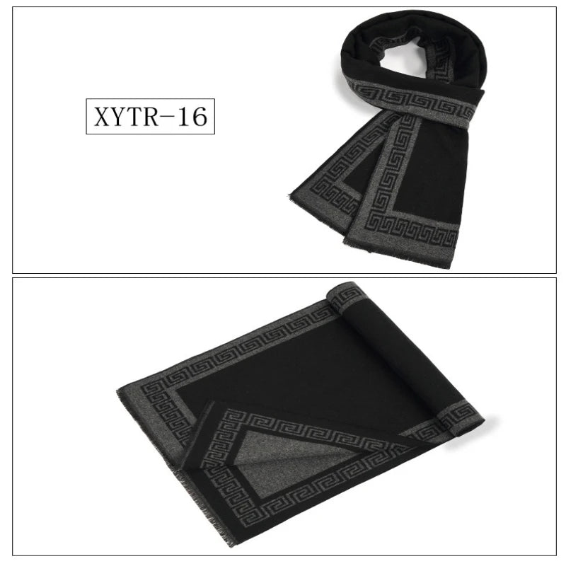 Classic Brand Scarfs for Men Thick Imitation Cashmere Shawl Scarves Winter Warm Business Muffler Scarves Long Wrap