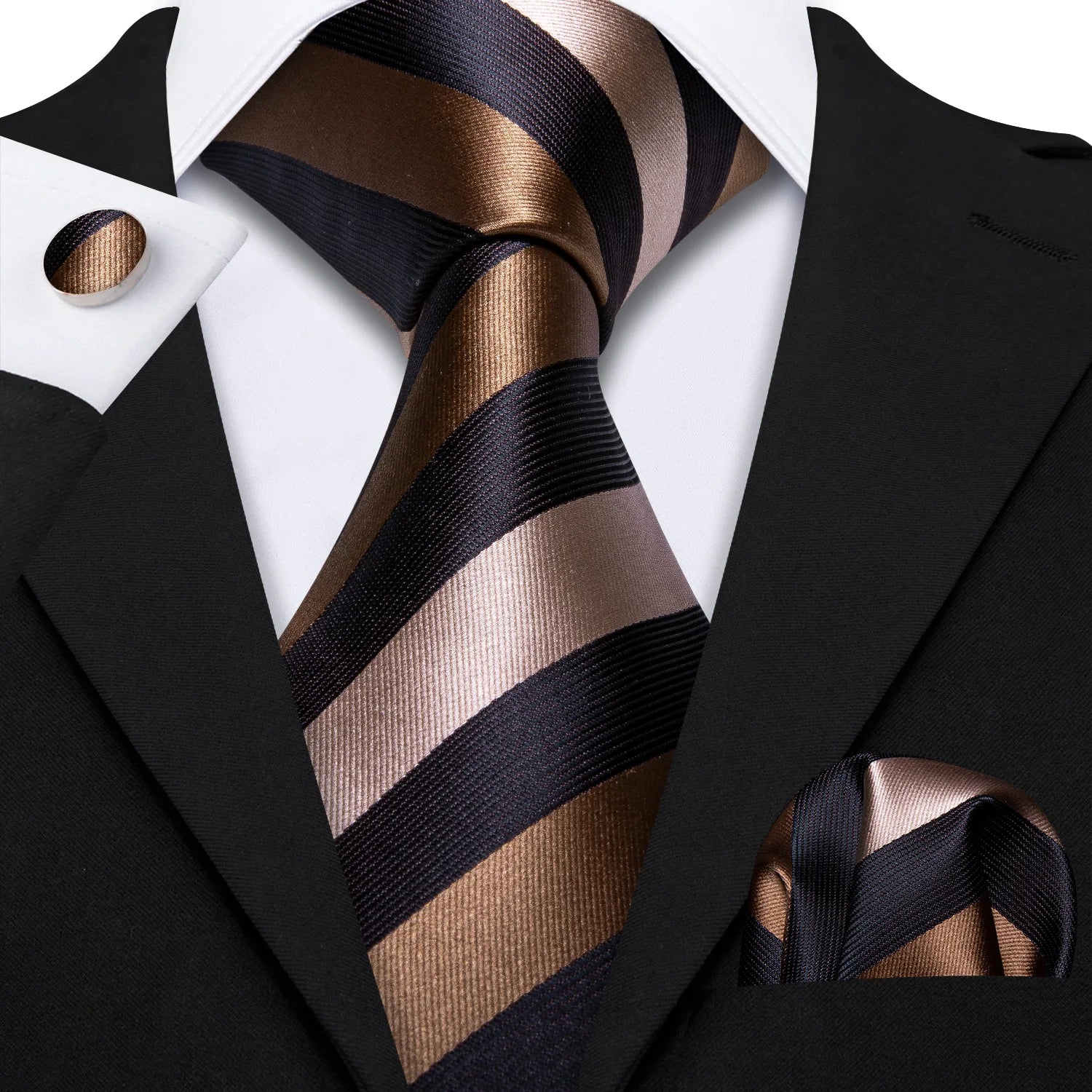 Barry.Wang Jacquard Brown &amp; Gold Men&